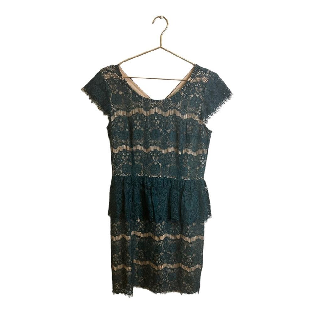Anthropologie Maeve Elsa‎ Peplum Dress Teal Size Medium